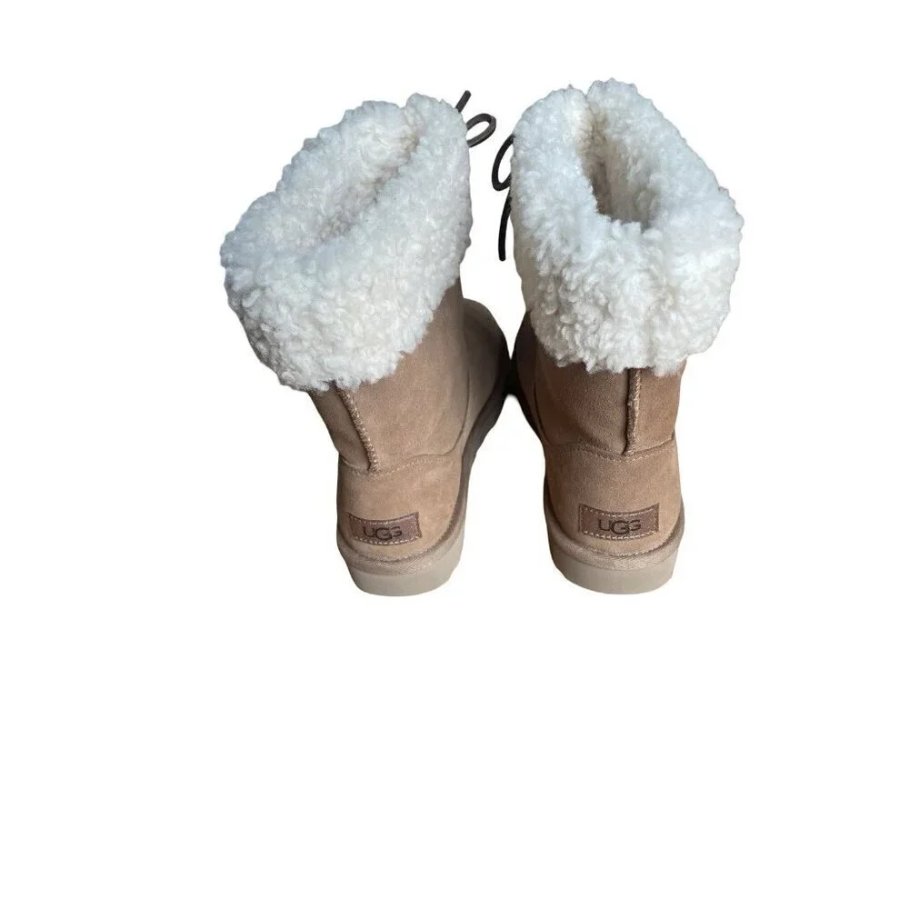 New Ugg Australia Women's Tan Sarissa Shearling Short Boots Size US6/ UK4